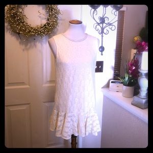 Joni Pearl Beads Embellished Neckline Lace Dress